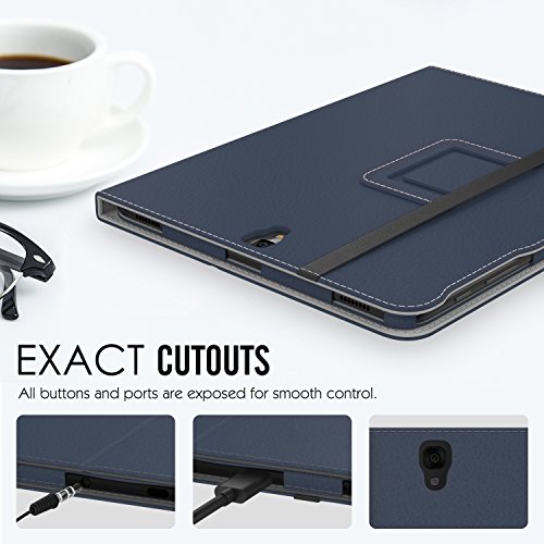 MoKo Samsung Galaxy Tab S3 9.7 Hülle – PU Leder Ständer Schutzhülle Smart Case Cover mit Stift-Schleife / Standfunktion und Auto Sleep / Wake Up Funktion für Samsung Galaxy Tab S3 9.7 Zoll (2017) SM-T820 / T825 Tablet, Marineblau - 3