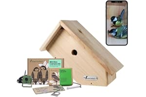 Green Feathers WiFi 1080p HD Birdbox Camera with Side View Birdbox, Recording and Night Vision, Garden Wildlife Camera for Bird Watching on Phone & Tablet (Complete Pack, UK Power Supply)