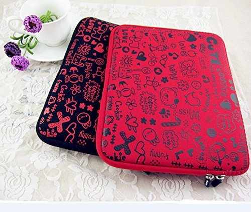 OneMtoss Laptop hülle Laptoptasche Neopren, Retro Bunte Elefantmalerei Nylon Reißverschluss 13 Zoll - 6