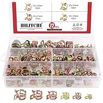 Hilitchi 120 Stück Federbandklemmen Set – 6 Größen (7–17 Mm), Federstahl, Für Schläuche, Kraftstoffleitungen & Mehr, Mit Aufbewahrungsbox