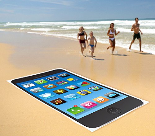 PEARL Mikrofaser-Strandtuch im schwarzen Smartphone-Design, 170 x 100 cm - 2