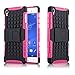 Produktbild Cadorabo Hülle für Sony Xperia Z3 in SCHWARZ PINK - Handyhülle mit Standfunktion - Hard Case TPU Silikon Schutzhülle für Hybrid Cover im Outdoor Heavy Duty Design
