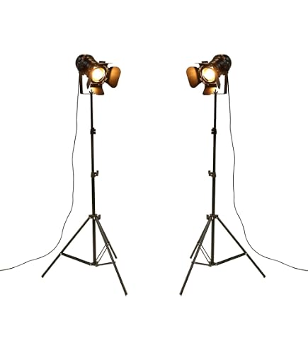 ZMH Lampada da terra Vintage Soggiorno 2 fiamma 150CM cavo industriale camera da letto corridoio