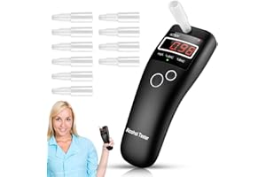 Aoreun Alcootest Ethylotest Electronique, Portable Numérique Ecran LCD d'Affichage, 10 Embouchures Professionnel Portable Testeur,Capteur à Semi-conducteur Sensibilité,usage personnel et professionnel