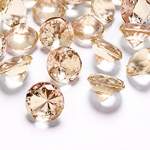 Deko-Diamanten 20 mm Gold/Apricot 10 Stück - Streudeko Deko Steine Kristalle Diamanten