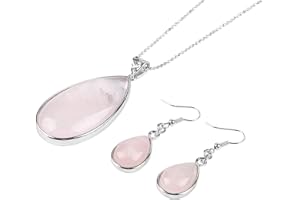 HELENA ROSE JEWELLERY Ladies Matching Jewellery Set for Women - Teardrop Design Necklace Pendant & Drop Earrings - With Jewellery Gift Box