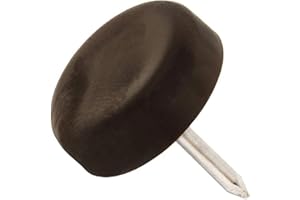 Adsamm® / 32 x Deslizante de plástico con clavo / Ø 18 mm / marrón / redondas / Patas de muebles con clavo de la máxima calidad de Adsamm®