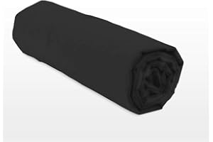 Home Linge Passion Prześcieradło z gumką, 57 nici, bawełna, czarne, 160 x 200 cm