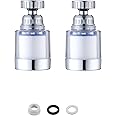 2 Pack Faucet Water Filters,360 Degree Rotating Sink Tap Water Filter,Carbon Water Filtration Faucet Clean Purifier Filter Cartridge Water Tap Removes Chlorine Fluoride Heavy Metals Hard Water