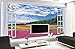 Produktbild XLi-You 3D Tapete Fresko 3D Raum Tapete Benutzerdefinierte Wandbild Schöne Landschaft Vor Dem Fenster Der Blumengarten Malen Fototapete Für Wände 3D Wandmalerei Hintergrundbild 200cmX150cm