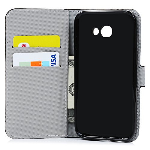 Badalink für Samsung Galaxy A3 2017 Case Hülle für Samsung Galaxy A3(2017)/A320F (4.7″) – Cover Flip Tasche mit Kartenfach und Ständerfunktion in Schmetterling Butterfly Muster Lila Design + 1x Anti Staub Schutz Stöpsel + 1x Eingabestift Stylus Touch Pen - 7