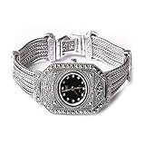 Sterling Silber Luxus Vintage Armbanduhr 925 Silber Armband mit Markasit Schmuck für Frauen