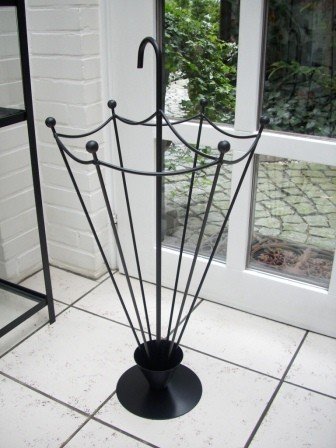 Schirmständer aus Schmiedeeisen, Schwarz, Regenschirmständer