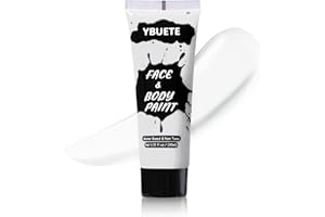 YBUETE White Face Body Paint, Professional Paint for Halloween Cosplay Costume Party, Full-coverage Multi-Color Cream Makeup Blendable Body Painting for Adults Halloween Cosplay SFX Makeup Paint