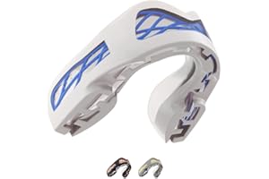 SAFEJAWZ Nitro Paradenti Sportivo Adulti e Bambini Contatto Completo per Tutti Gli Sport, tra Cui Rugby, MMA, Hockey, Judo Arti Marziali e Boxe (Bianco)