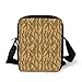 Price comparison product image Harvest,Cereal Ears Rural Wheat Rye Field Pattern Agriculture Farmland Country Life,Mustard Yellow Print Kids Crossbody Messenger Bag Purse