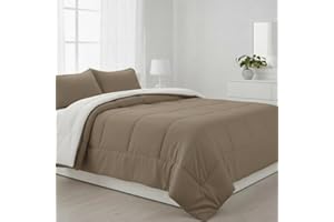 DONATELLA EDREDON Bicolor Tierra | Edredón Nordico Bicolor Reverisble | Duvet Microfibra Cálido Cómodo Ligero Calidad 400 gr - 150 cm., Beige