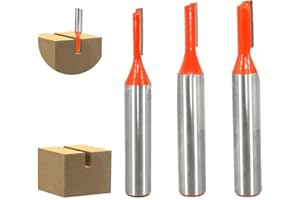 HOTMNTY Vástago de 8 mm Fresa Recta, 3 Piezas Fresas para Madera, Fresas de Ranurar 8 mm, Broca de Enrutador Recta de Flauta Única, Fresa para Carpintería, Herramientas Carpinteria para Fresadora para Madera