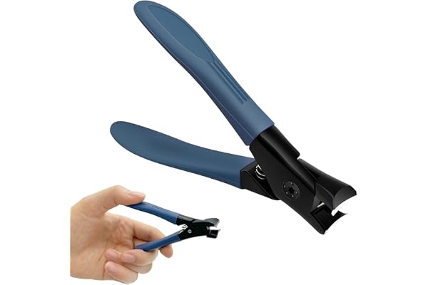 MAYCREATE Thick Nail Clipper, Toenail Clipper with Long Handle Stainless Steel Nail Cutter for Tough Nails Thick Nails, Anti-splash Nail Clipper for Adults, Seniors, Manicure Nail Clipper