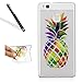 Produktbild Silikon Hülle für Huawei P9 Lite,Cover für Huawei P9 Lite,Leeook Kratzfeste Scratch-Resistant Hülle TPU Case Schutzhülle Silikon Crystal Kirstall Clear Case Durchsichtig Bunt Ananas Malerei Muster Transparent Weichem Silikon Schutzhülle Handy Gürtel Tasche Schutzhülle Hülle Case Cover Abdeckung Etui TPU Bumper Schale für Huawei P9 Lite + 1 x Schwarz Eingabestift-Ananas