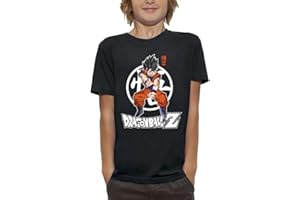 Dragon Ball Z T-Shirt, Sangoku Design Manga Anime, Noir, Kamehameha, sous Licence Officielle DBZ