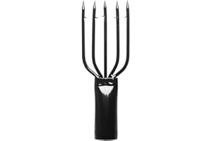 FOLANDO 5-Prong Fishing Harpoon, Fishing Fork Spring Steel Harpoon Fishing Tip Fishing Gig Gaff Barbed for Outdoor Fishing Landing Large Fish Frog