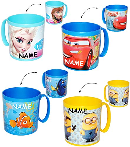 Henkeltasse / Trinkbecher - " Ihr Wunschmotiv " - 360 ml - aus Kunststoff Plastik - Jungen & Mädchen - Tasse - Henkelbecher - Kindertasse / Kinderbecher - für Baby - Kindergeschirr mit Henkel & Griff - Trinklerntasse / Kleinkinder - für Kinder / Becher - Trinklernbecher - Kindertrinkbecher - Fische blau Clownfisch - Tiere