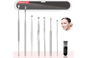 Kit di Pulisci Orecchie, MCSQK 8 Pezzi Rimozione del Cerume Strumenti per Pulizia Orecchie Acciaio Inossidabile, Pulisci Orecchie Cerume per Bambini e Adulti