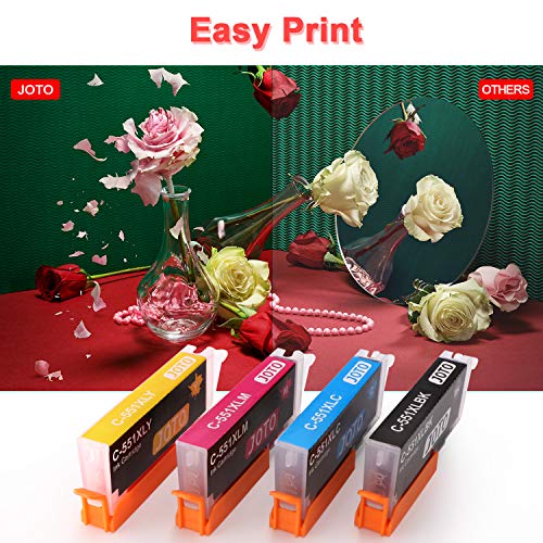 JOTO PGI-550XL CLI-551XL Cartuchos de tinta Reemplazo para Canon PGI-550XL CLI-551XL PGI-550 CLI-551  1PGBK  1BK  1C  1M  1Y  Alta Capacidad Compatible con Canon Pixma MG5450 MG5550 MG5650 MG6450 MG6350 MG6650 MX925 MX725 MX725 IP7250