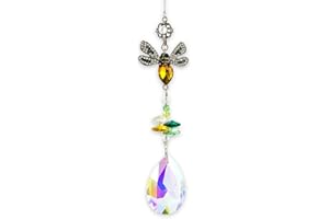 FINEHENCHI Sun Catchers for Windows, Crystal Suncatcher Pendant Colorful Rhinestones Bee Gifts for Women, Sun Catchers for Garden, Rainbow Maker Hanging Glass Ornament for Home Garden Car Decor