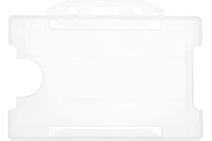 ALG ID Cards® Pack of 100 Single-Sided Rigid Open Faced ID Card Pass Badge Holders Horizontal/Landscape (CR80 54mm 86mm) (Clear) - Made in Britain