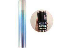 HEINAROMAN Rouleau Vinyle Adhésif - 30cm×152cm Holographique Chromée Argenté Repositionnable Film auto-Adhésif Pour Couper et Silhouette Cameo, Appliqué Dans Les Travaux Manuels et La Décoration de La Maison