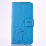 Lenovo Vibe P1m Case, BONROY® Lenovo Vibe P1m Dandelion couple series PU Leather Phone Holster Case, Flip Folio Book Case, Wallet Cover with Stand Function, Card Slots Money Pouch Protective Leather Wallet Case for Lenovo Vibe P1m