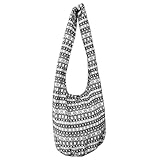 PANASIAM Schulterbeutel, gewebte Designs aus fester Baumwolle, hochwertig, mit doppeltem Stoff, großem & kleinem Taschenraum,