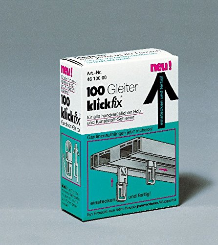 Klickfix Gardinengleiter- 100 St. im Originalkarton- Gardinen aufhängen leicht gemacht! - 2