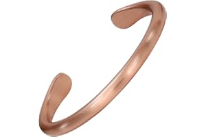 MagEnergy Kupferarmband für Männer & Frauen, 100% reines Kupfer, roh, massiv & unbeschichtet, handgefertigt, zeitloses tibetisches Armband in minimalistischem