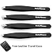 4 Tip Tweezer Set - SuchATweeze Premium Stainless Steel Precision Tweezers For Men & Women. Guaranteed Best Straight, Slant, & Ingrown Pluckers For Shaping Eyebrows (Black) RS.2120.00