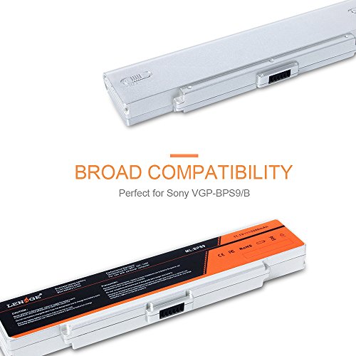 LENOGE Hochleistung Li-ion Akku Ersatz Laptop Batterie Für SONY VGP-BPS9 VGP-BPS9A/B VGP-BPS9/B VGP-BPS9B, VGP-BPS9/B, VGP-BPS9/S, 11.1v; 5200mAh; Silber - 2