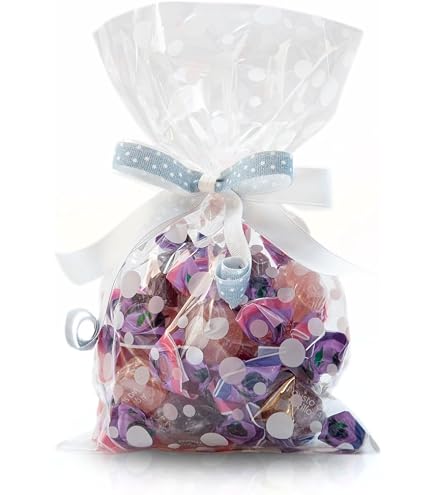 Sacchetti Regalo Natalizi Kiiwah - 50 Pezzi In Cellophane Trasparente Con 100 Fascette, Tema Fiocco Di Neve - 5