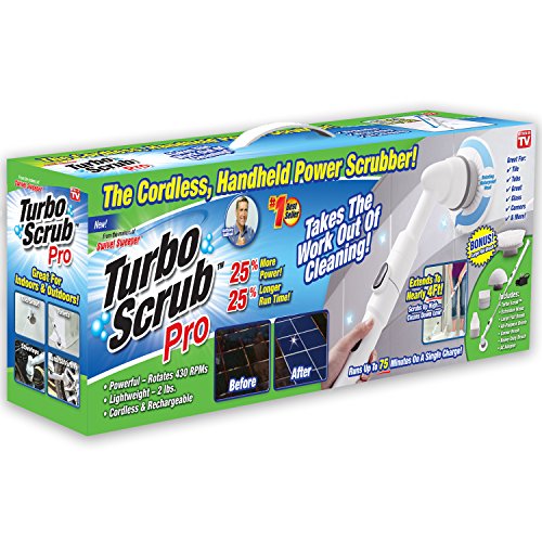 Turbo Scrub  360 inalámbrico, batería Floor Scrubber y azulejos máquina de limpieza de, PRO Series, Blanco, 1
