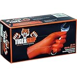 KUNZER TIGER GRIP M - chemieresistente Nitril-Einweghandschuhe orange -"TIGER GRIP" Größe M - 100 Stück