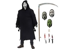 ANJINGUANG Figura Ghostface Statuetta Anime 18 cm con Giunti mobili (con Accessori) Modello in Posa in Piedi Statua in PVC Collezionabile Decorazione Casa Regali