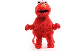 uiuoutoy Mochila infantil de peluche de anime Plaza Sésamo, diseño de Elmo, galleta, monstruo, pájaro grande, suave, mochila escolar (rojo), Red, children, Juguetón