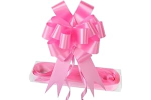 EDATOFLY 30 Pcs Large Pull Bows, Pull Bows for Gift Wrapping Large Gift Bows for Presents Gift Wrapping Bows Present Bows for Hampers Florist Wedding Christmas Party Car Baskets Bouquets (Pink)