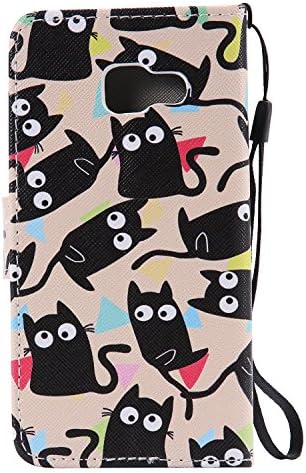 Dkang Elegant Printing Drawing Design Pattern Magnetic Flip Protective Cover Executive Wallet Bool Style PU Leather Cover with Credit Card Holder slots cartoon cats eyes Case For Samsung Galaxy S4 (009)