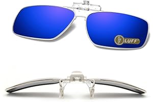 LUFF Polaryzowane okulary przeciwsłoneczne z klipsem, dla mężczyzn/kobiet, z polaryzacją typu flip-up, pasują do okularów/czytników/sportów na świeżym powietrzu