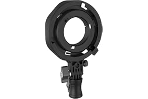 IFOOTAGE Adaptador Mini Bowens, montaje de soporte tipo S, flash de cabeza redonda Speedlite Series, para luz LED COB de video 60DN, sostener en la mano o instalar en soporte de luz