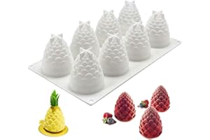 Ziyero 3D Weihnachten Tannenzapfen Kuchen Schimmel Kiefernzapfen Silikonformen Tannenzapfen 3D Mousse Form für Weihnachten, Verzieren Kuchen, Gelee, Süßigkeiten, Schokolade, Seife, Eiswürfel Usw—Weiß