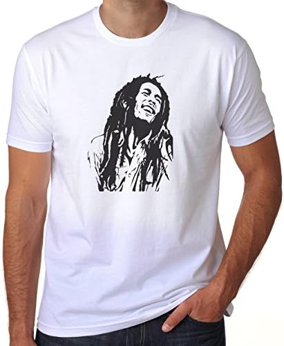 Marley Face Happy Graphic Men's White Color T-Shirt L