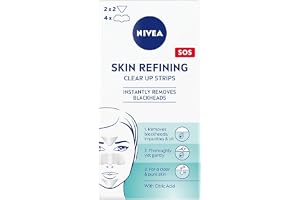 NIVEA Skin Refining Clear Up Strips, 6 stycken | Porplåster med citronsyra, tar omedelbart bort pormaskar, för klarare hud, för alla hudtyper